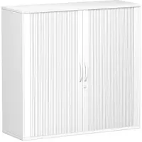 Geramöbel Rollladenschrank Flex, S-312310-SW, aus Holz, abschließbar, 120 x 118,2 x 42,5cm (B/H/T), silber / weiß
