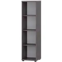 MÖBELPARTNER Aktenregal Serie 4000, aus Holz, 4 Ordnerhöhen, 40 x 153 x 40 cm (B/H/T) eschegrau