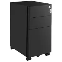 Songmics Rollcontainer mit Hängeregistratur 30/46/59,5 cm schwarz, 30x59.2x46 cm