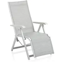 Kettler Basic Plus Relaxsessel weiß-matt/hellgrau Aluminium/Outdoorgewebe