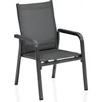 Kettler Basic Plus Stapelsessel, anthrazit/anthrazit, Aluminium/Outdoorgewebe
