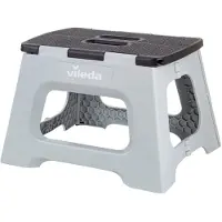 Vileda Tritthocker 37092, klappbar, aus Kunststoff, 1 Stufe, grau / schwarz