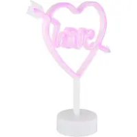 Globo Lighting LED Tischleuchte, Love, weiß, Neonleuchte, H 32 cm