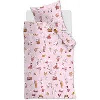 HANNEKEJAG Renforcé-Bettwäsche-Garnitur Pink Party Farbe Pink Größe 135x200+80x80