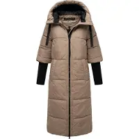 NAVAHOO Steppmantel "Ciao Miau XIV" Langer Wintermantel mit Rippstrickärmel