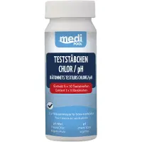 MediPOOL Teststäbchen Chlor/pH/Algenschutz 50 Stück Teststreifen, Teststrips