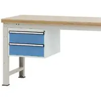 Manuflex Schubladen-Unterbauten, für Werkbank Profi Tiefe 700 mm, lichtblau