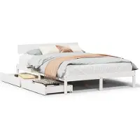 vidaXL Massivholzbett ohne Matratze Weiß 120x190 cm Kiefernholz