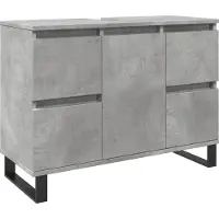 vidaXL Waschbeckenunterschrank Betongrau 80x33x60 cm Holzwerkstoff
