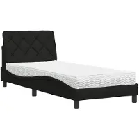 vidaXL Bett mit Matratze Schwarz 90x200 cm Stoff
