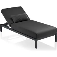 Kettler Pure Sonnenliege, anthrazit/ sooty, incl. Kissen und Rollen Aluminium/Sunbrella