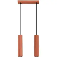 Sollux Pendelleuchte KARBON 2 roter Ocker 2xGU10 10W Aluminium 90x6.5x30cm