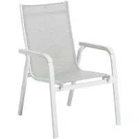 Kettler Basic Plus Stapelsessel Aluminium/Outdoorgewebe Hellgrau 0301202-5200