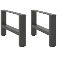 vidaXL Couchtischbeine Anthrazit 2 Stk. 50x(30-31) cm Stahl