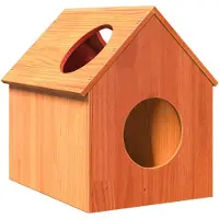 vidaXL Katzenhaus Wachsbraun 41x50x50 cm Massivholz Kiefer