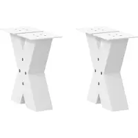 vidaXL Couchtischbeine X-Form 2 Stk. Weiß 30x(30-31) cm Stahl