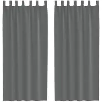 vidaXL Voile Vorhänge mit Schlaufen 2 Stk. Dunkelgrau 140x245 cm