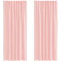vidaXL Voile Vorhänge mit Stangentaschen 2 Stk. Rosa