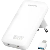4smarts Netzladegerät FlatPlug Slim Dual 65W GaN 2C weiß