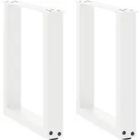vidaXL Couchtischbeine U-Form 2 Stk. Weiß 38x(42-43) cm Stahl