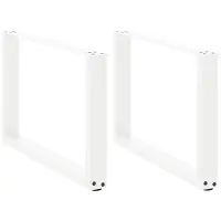vidaXL Couchtischbeine U-Form 2 Stk. Weiß 60x(42-43) cm Stahl