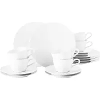 Seltmann Kaffeeservice "Geschirr-Set, Service Life", (Set, 18 tlg.), Teller-Set, Tassen, weiß, Made in Germany, 18 Teile, für 6 Personen