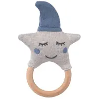 Nordic coast company Baby Rassel "Stern" Blau-Grau mit Beißring | Gr.: onesize