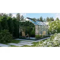 Pergart Vitavia, Aktionsangebot (inkl. 100 Euro Zubehör): Gewächshaus "Planet 6200" inkl. Fundament, smaragd, 6,2 m², 3 mm ESG