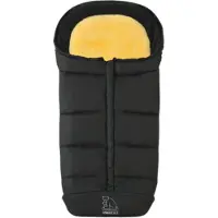 HEITMANN FELLE Fußsack "Eisbärchen - Komfort 2 in 1 Lammfell Winterfußsack - Premium Qualität", Baby, schwarz, Polyester, Fußsäcke Fußsack, mit Lammfell-Einlage, für Kinderwagen und Buggy, waschbar