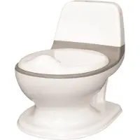 Nuby Dr. Talbot's My Real Potty Kinder-Töpfchen mit Spülgeräusch Toilettentrainer Für Kinder ab 18 Monaten Mit echtem Sound und Batterien sind im Lieferumfang enthalten, grau