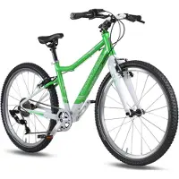 Prometheus BIKES Kinderfahrrad 24 Zoll PRO ab 7 Jahren Ultraleicht 8-Gang SRAM Schaltung Premium Grün Weiß