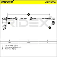RIDEX ABS Sensor Raddrehzahl Vorne Links für VOLVO V70 II (285) 412W0050