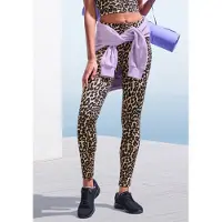 LASCANA Leggings in Leopardenmuster, mit breitem Bündchen