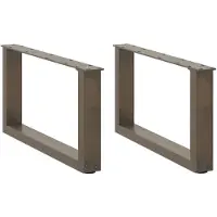 vidaXL Couchtischbeine U-Form 2 Stk. Naturstahl 60x(30-31) cm Stahl