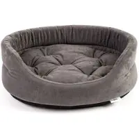 Interzoo FERA ovales Hundebett mit Kissen 47x38x15 cm grau