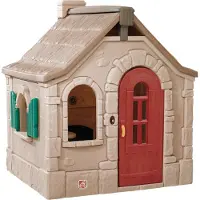 Step2 Naturally Playful Storybook Cottage Spielhaus | Kunststoff Spielhaus für Kinder mit Klingel und Zubehör