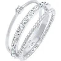 Elli Ring Kristalle Stapelring 3Er Set 925 Silber Elli Silber