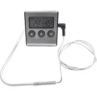 Tepro Garten 8565 Grilltermometer Rustfrit stål, Sort