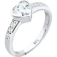 Elli Ring Herz Symbol Verlobung Zirkonia 925 Sterling Silber Elli Silber