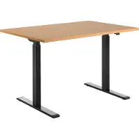 Topstar höhenverstellbarer Schreibtisch E-Table Holz 120x80 schwarz/buche