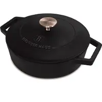 Berlinger Haus BH/6493, Auflaufform, Rund, Gas, Halogen, Induktion, Schwarz, Emaille, Eisenguss