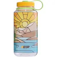 Nalgene Wasserflasche Wide Mouth 1000ml Clear Stained Glass River