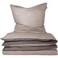 Schiesser Bettwäscheset Doubleface | Unifarben | Renforcé | 2-teilig | 100% Baumwolle | Angenehm weich & glatt | YKK-Reißverschluss | 135x200 cm + 80x80 cm | Taupe-Dunkelgrau