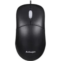 ActiveJet AMY-146 Kabelgebundene Computermaus (optisch; 1000 DPI; schwarz), Beidhändig, Optisch, USB Typ-A, 1000 DPI, Schwarz
