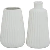 Boltze Vasen Set Esko 2-teilig weiss matt, Blumenvasen aus Keramik, ø ca. 8,5 cm