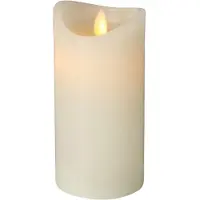 Neutral Boltze LED-Kerze Bino H15 D7,5cm Creme Wachs 1 LED, 2xAA Nicht inkl, 6h Timer/Swing Flame Fu