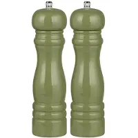Ib Laursen Salz & Pfeffermühlen Set 2-teilig Grün Gewürzmühlen Holz