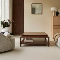 Tikamoon Quadratischer Couchtisch aus massivem Akazienholz 103 cm Achille