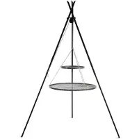 Cookking 111447 Schwenkgrill „TIPI“ 210 cm - Doppelrost aus Rohstahl 80 cm + 40 cm