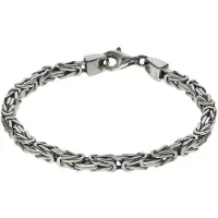 Zeeme Basic Armband Silber 925 poliert Königskette 4mm breit